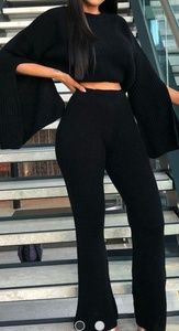 Black Oversized Split Sleeve Top Co-Ord Set